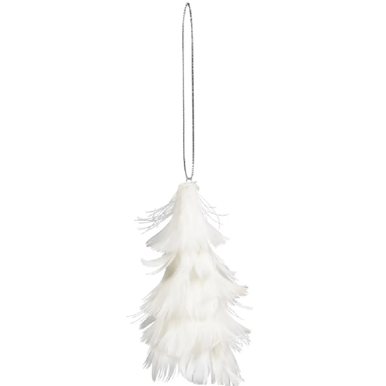 Suspension décor effet plume blanc