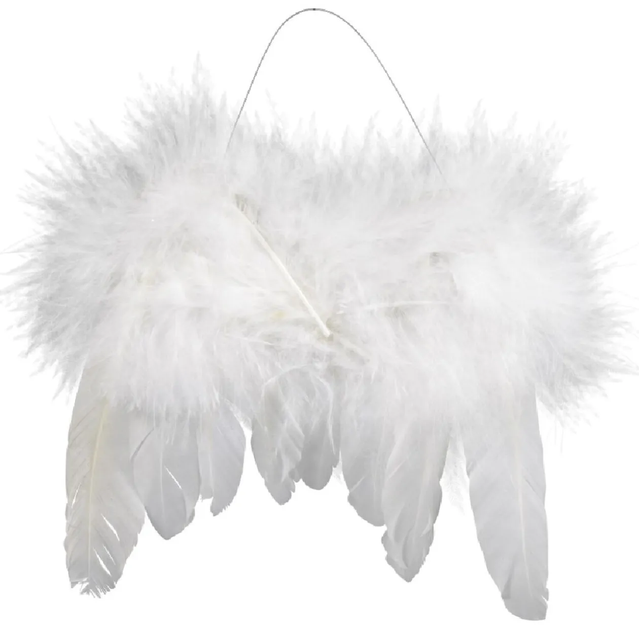 Suspension décor effet plume blanc