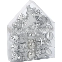 Suspension décoration sapin Noël argentée x30