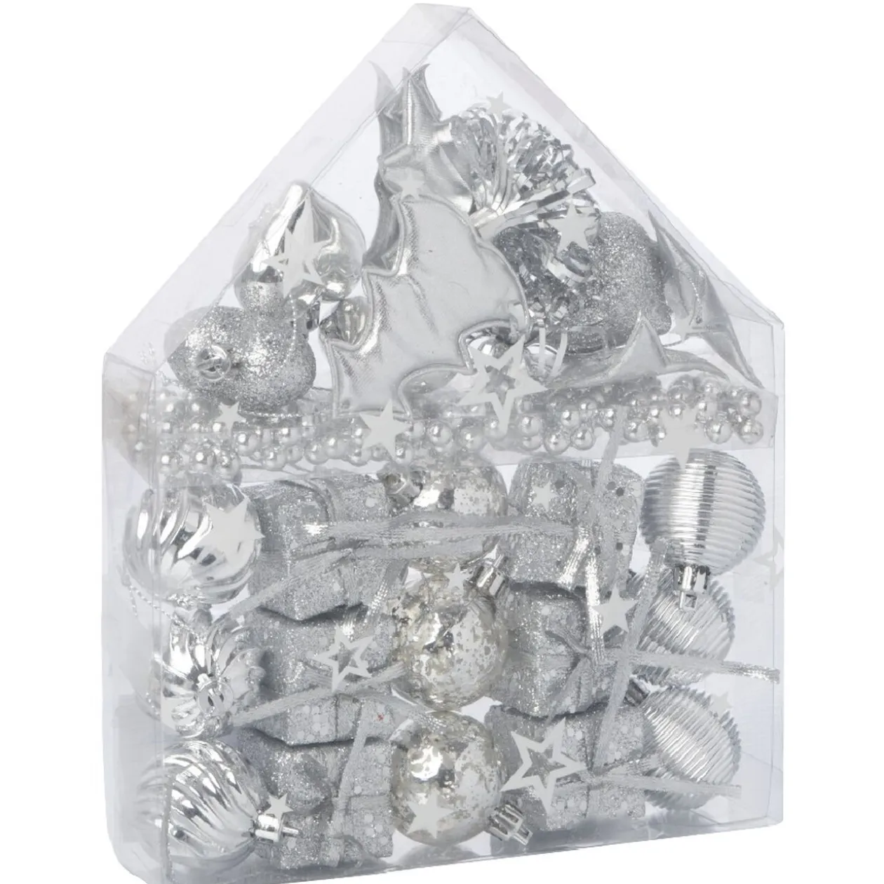 Suspension décoration sapin Noël argentée x30