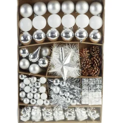 Suspension de Noël blanc et gris argenté x100