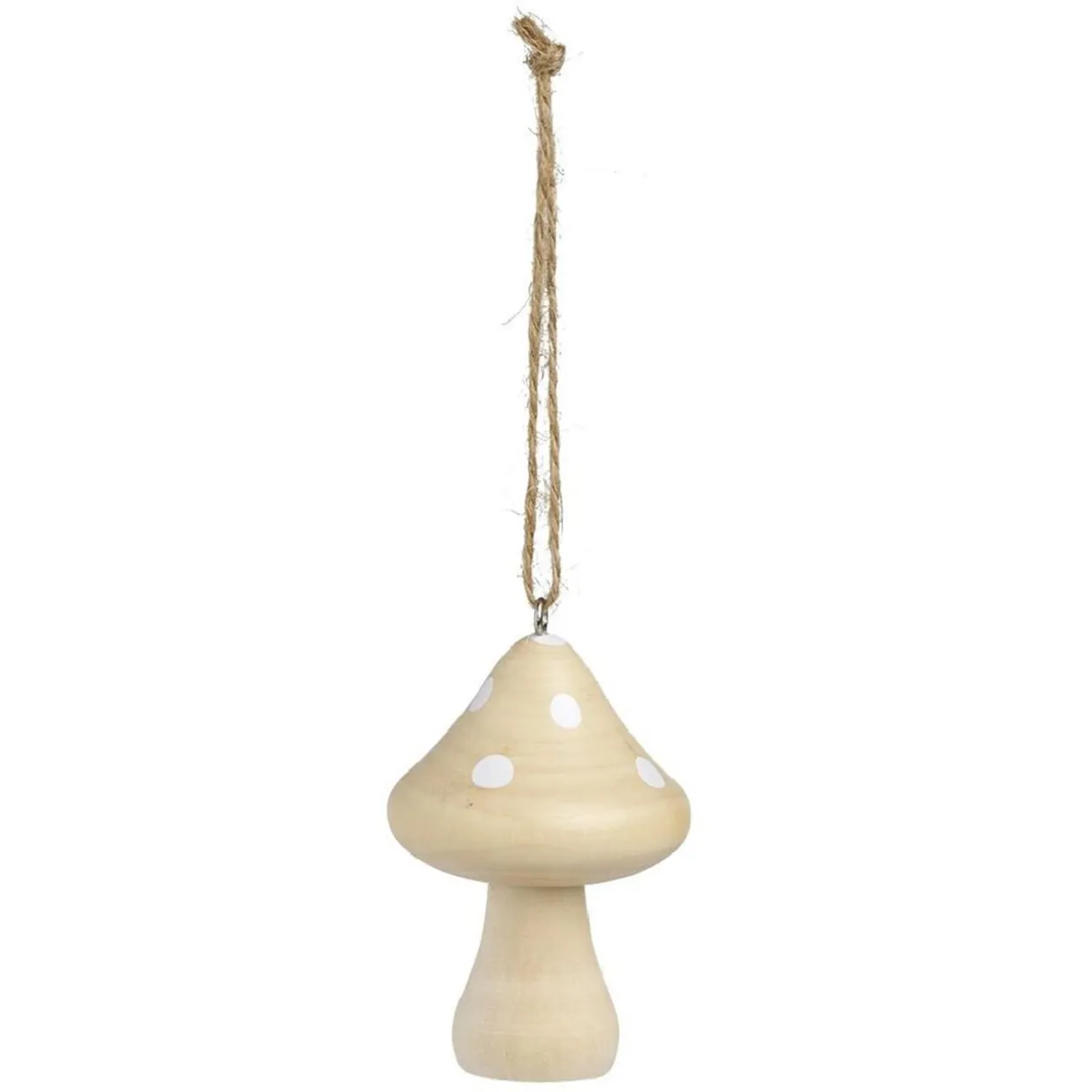 Suspension de Noël champignon en bois Ø5xH8cm - 2 modèles