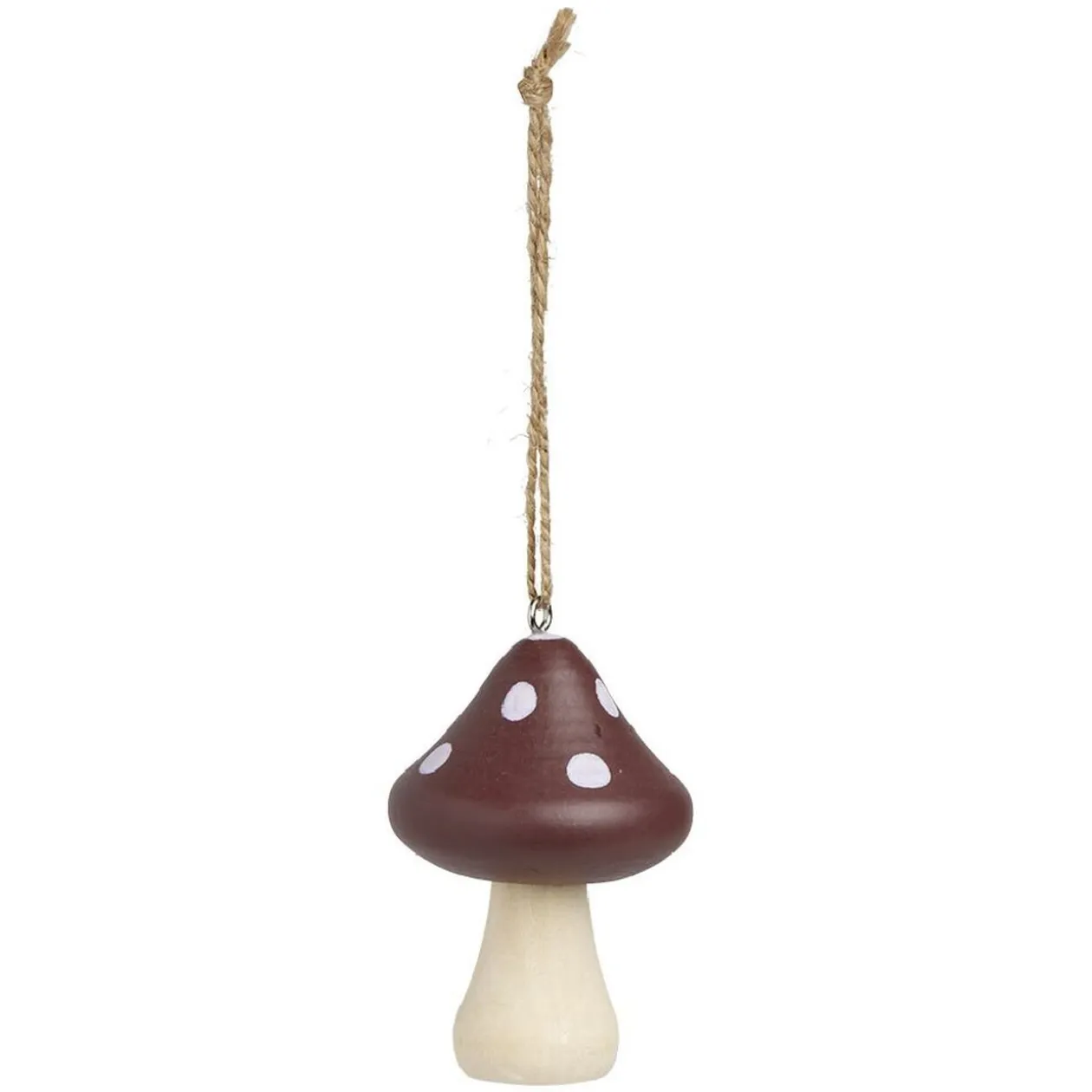 Suspension de Noël champignon en bois Ø5xH8cm - 2 modèles