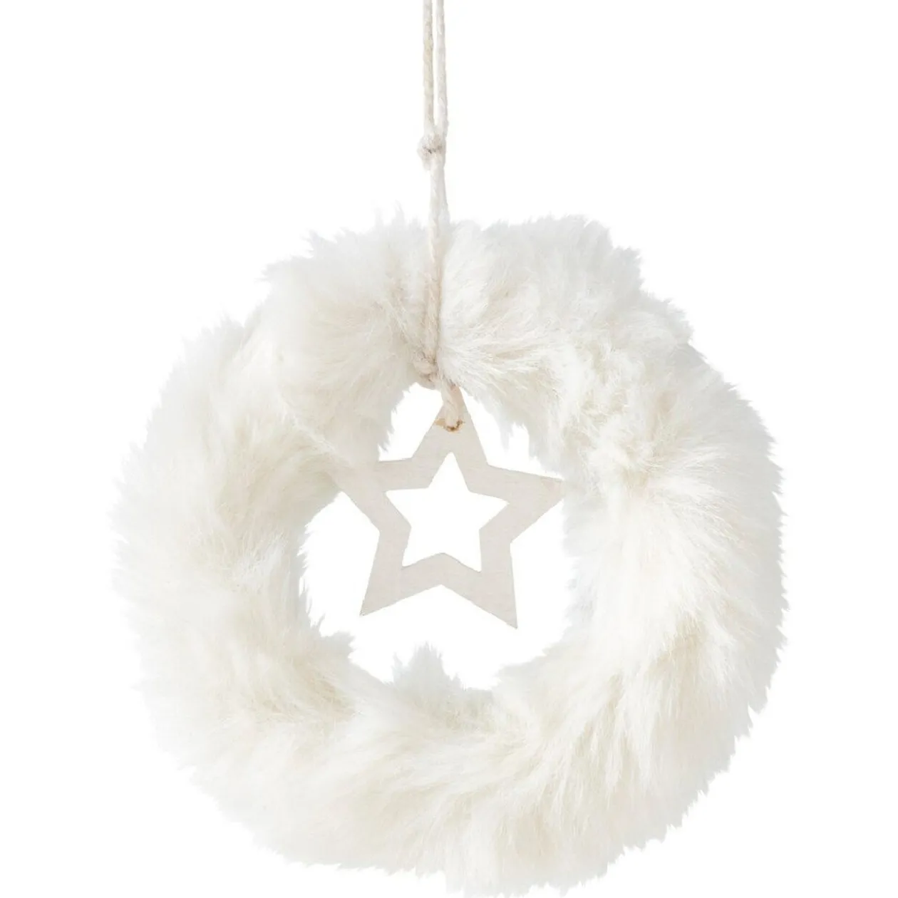Suspension de Noël circulaire avec étoile blanche
