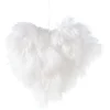 Suspension de Noël coeur à plumes blanches