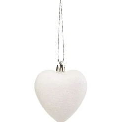 Suspension de Noël Coeur blanc et transparent H7cm X6