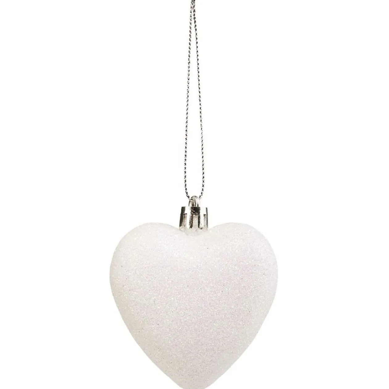 Suspension de Noël Coeur blanc et transparent H7cm X6