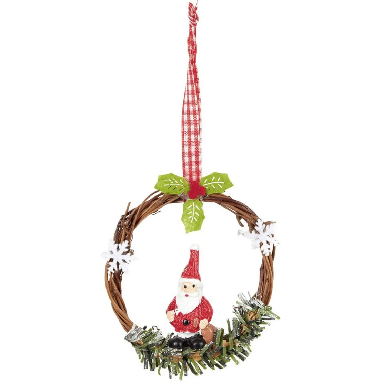 Suspension de Noël Couronne en bois déco animal