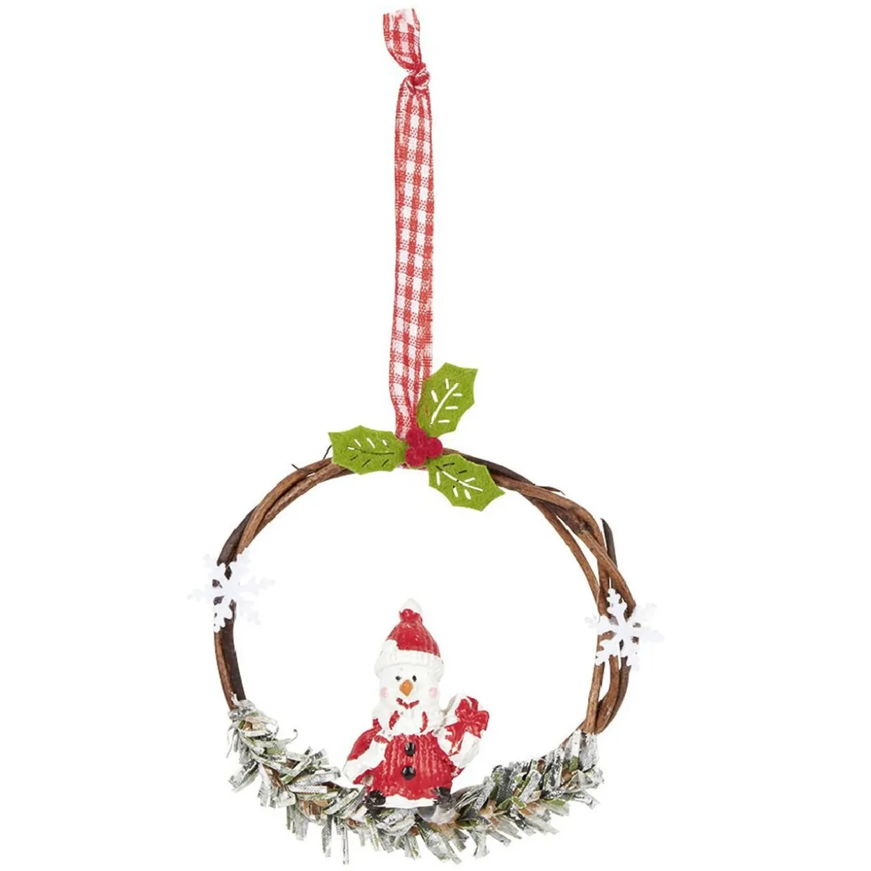 Suspension de Noël Couronne en bois déco animal