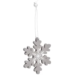 Suspension de Noël en bois forme flocon et renne x12