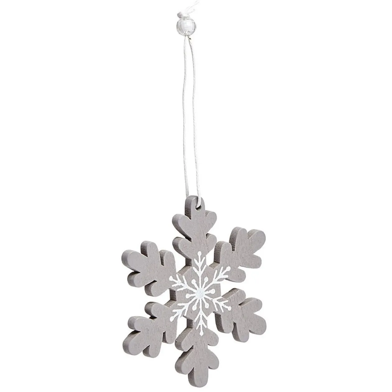 Suspension de Noël en bois forme flocon et renne x12