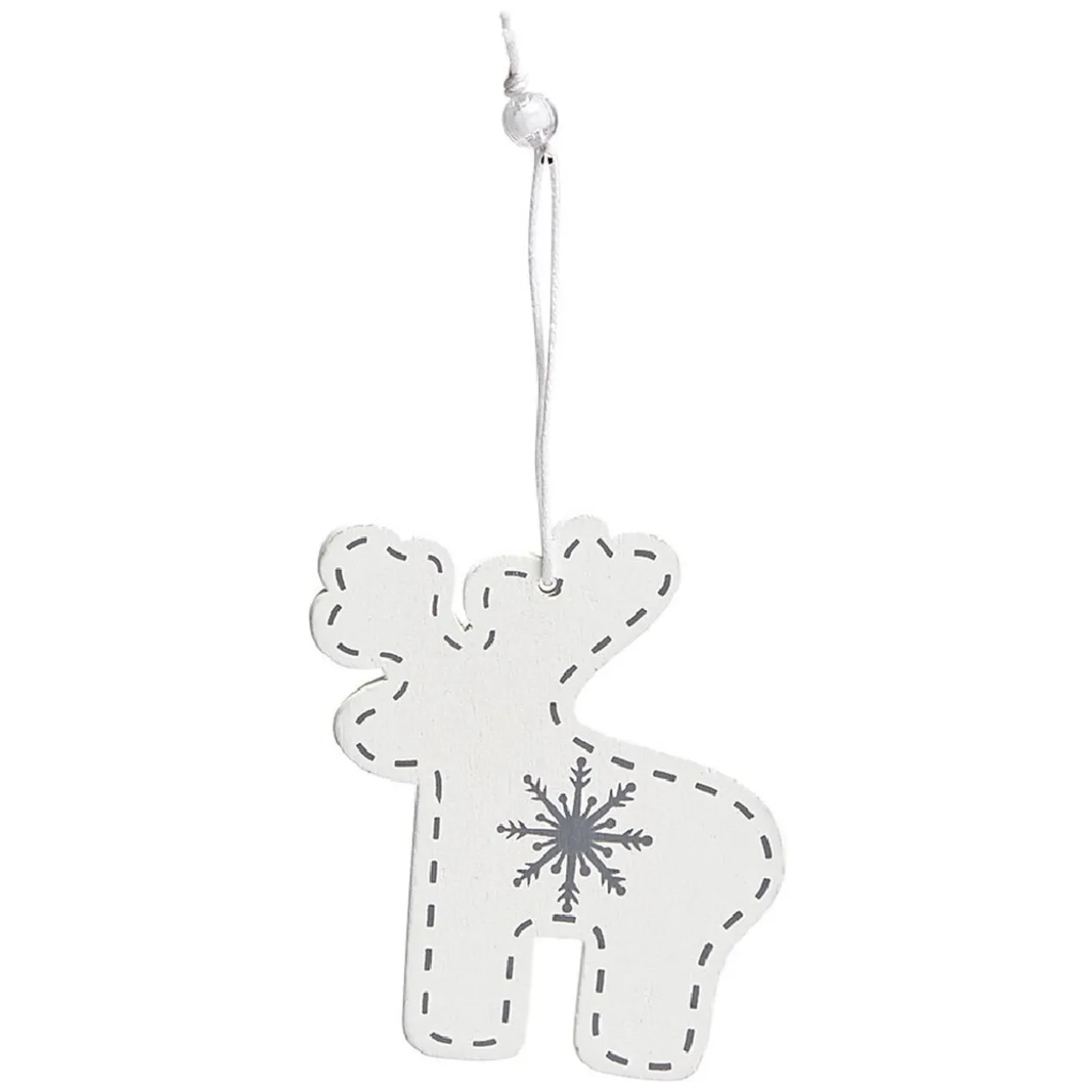 Suspension de Noël en bois forme flocon et renne x12