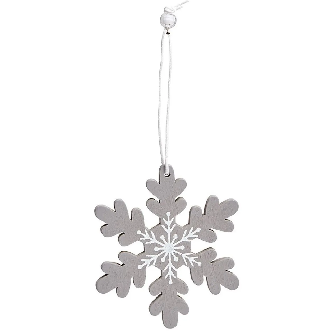 Suspension de Noël en bois forme flocon et renne x12