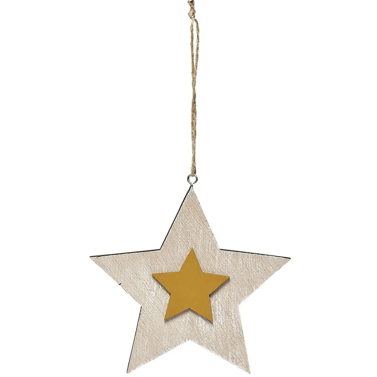 Suspension de Noël en bois motif incrusté étoile