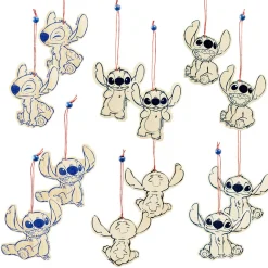 Suspension de Noël en bois Disney Stitch x12