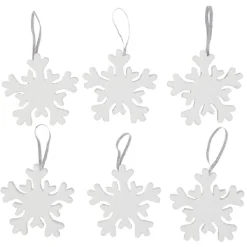 Suspension de Noël en polystyrène blanc x6