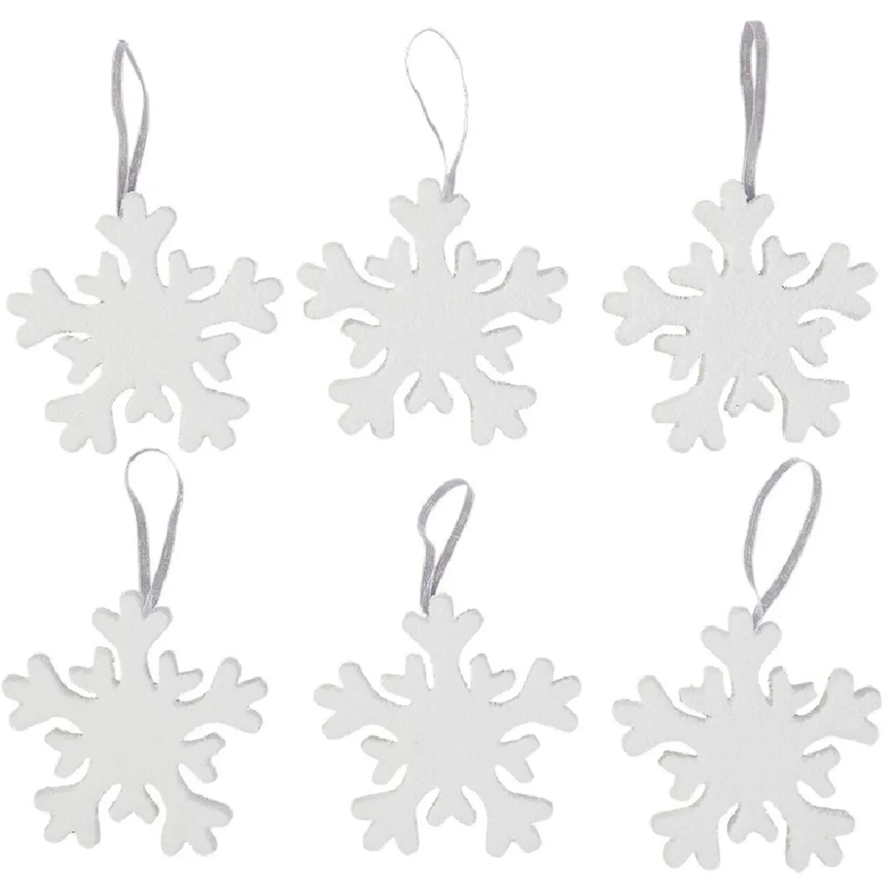 Suspension de Noël en polystyrène blanc x6