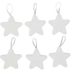 Suspension de Noël en polystyrène blanc x6