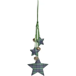Suspension de Noël en tissu à motif tartan