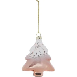 Suspension de Noël en verre doré effet enneigé