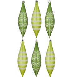 Suspension de Noël forme glaçon bleu vert givré x6