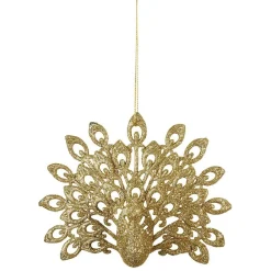 Suspension de Noël forme paon pailletté