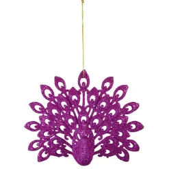 Suspension de Noël forme paon pailletté