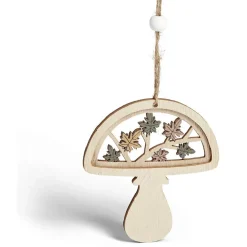 Suspension de Noël forêt en bois ajouré H10cm - 4 modèles