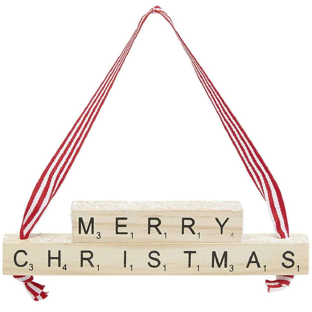 Suspension de Noël insciption Merry Christmas en bois