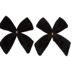 Suspension de Noël Noeud en tissu velours x2