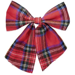 Suspension de Noël Noeud motif tartan rouge x2