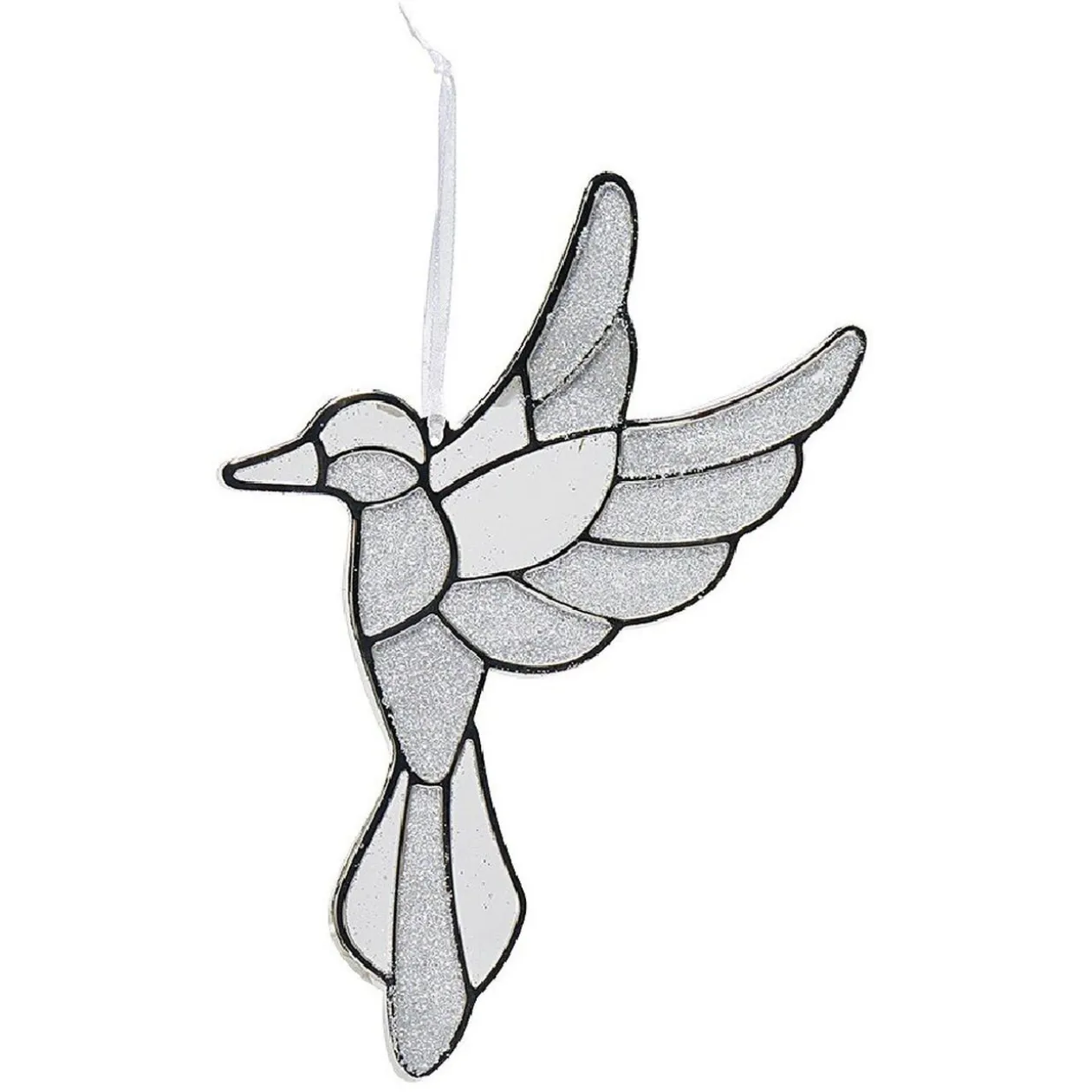 Suspension de Noël oiseau pailleté H17 cm