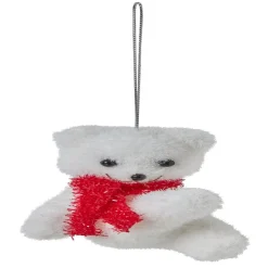 Suspension de Noël Ourson blanc et rouge