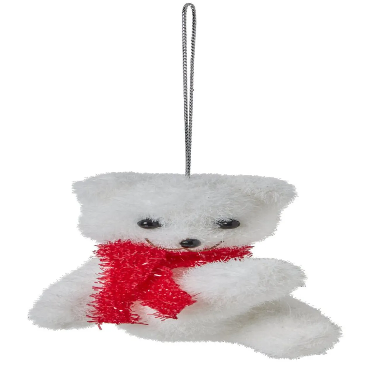 Suspension de Noël Ourson blanc et rouge