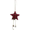 Suspension de Noël Sapin ou Étoile en tissu tartan