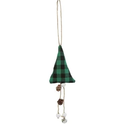 Suspension de Noël Sapin ou Étoile en tissu tartan