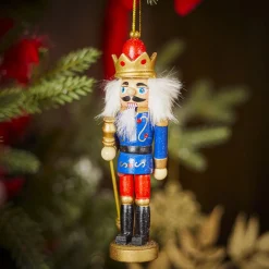 Suspension de Noël soldat Casse Noisette en bois Ø5xH12cm