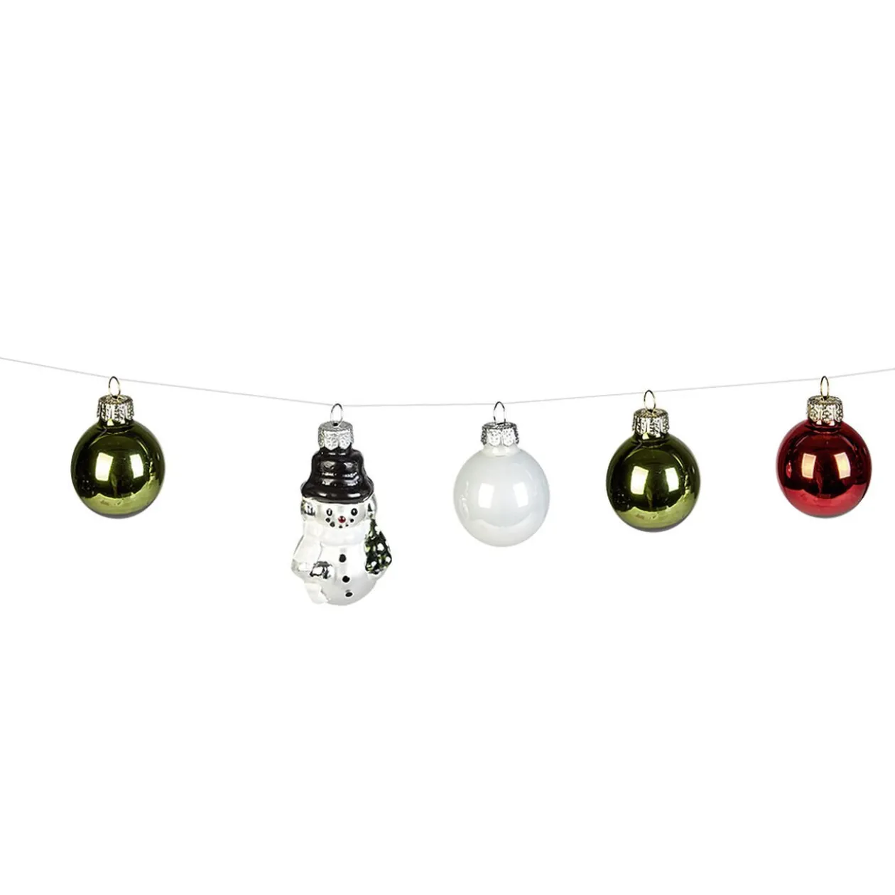 Suspension de sapin Boule de noël et Bonhomme de neige x9