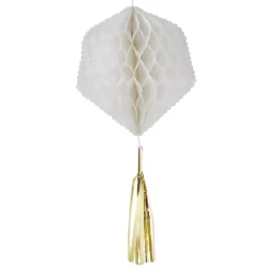 Suspension en papier blanc de forme géométrique x 3