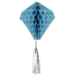 Suspension en papier bleu de forme géométrique x 3