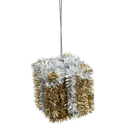 Suspension forme paquet cadeau décor guirlande