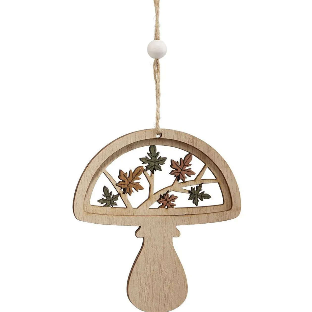 Suspension forêt décoration de Noël en bois ajouré H.10 cm
