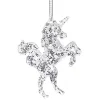Suspension Licorne de Noël acrylique pailleté