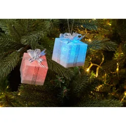 Suspension lumineuse forme cadeau 1 led multicolore