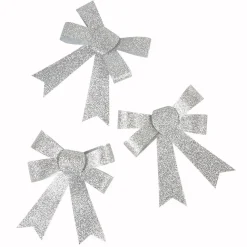 Suspension noeud argenté Noël x3