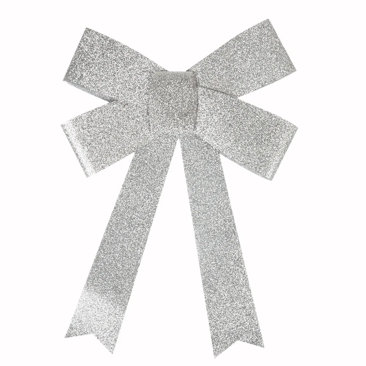 Suspension noeud argenté pailleté Noël