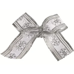 Suspension Noeud de Noël argenté x4