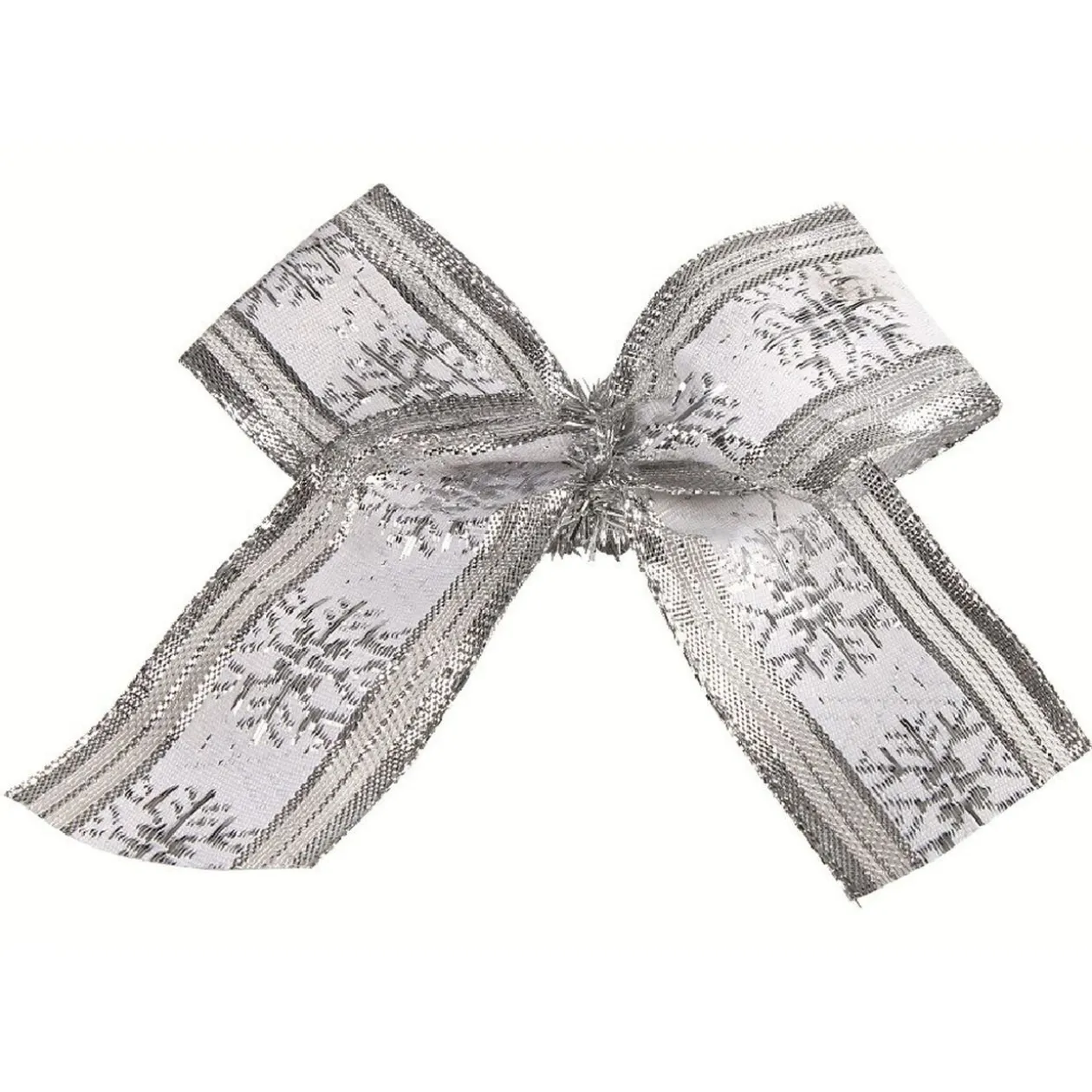 Suspension Noeud de Noël argenté x4