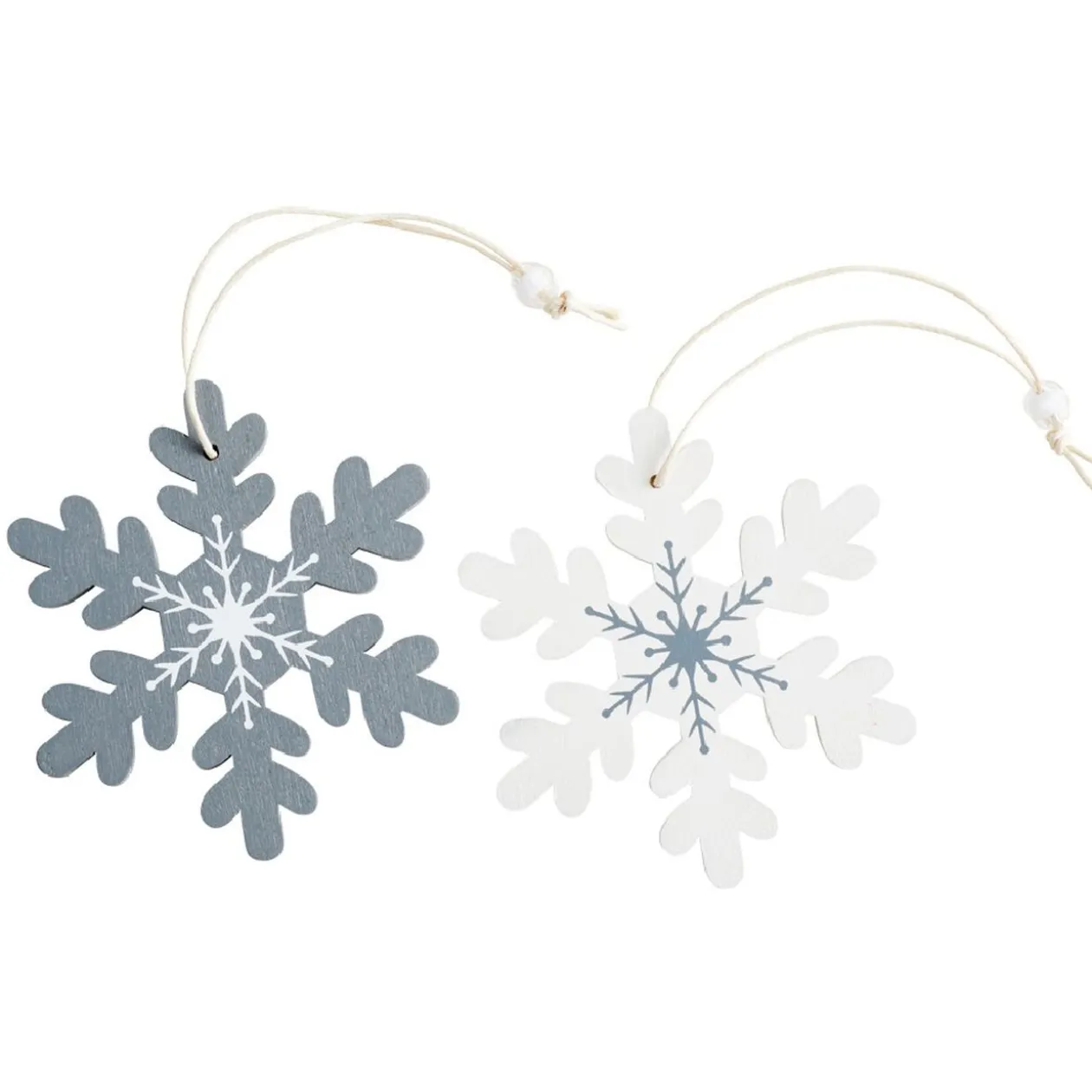 Suspension Noël motifs flocon et cerf blanche et grise x12