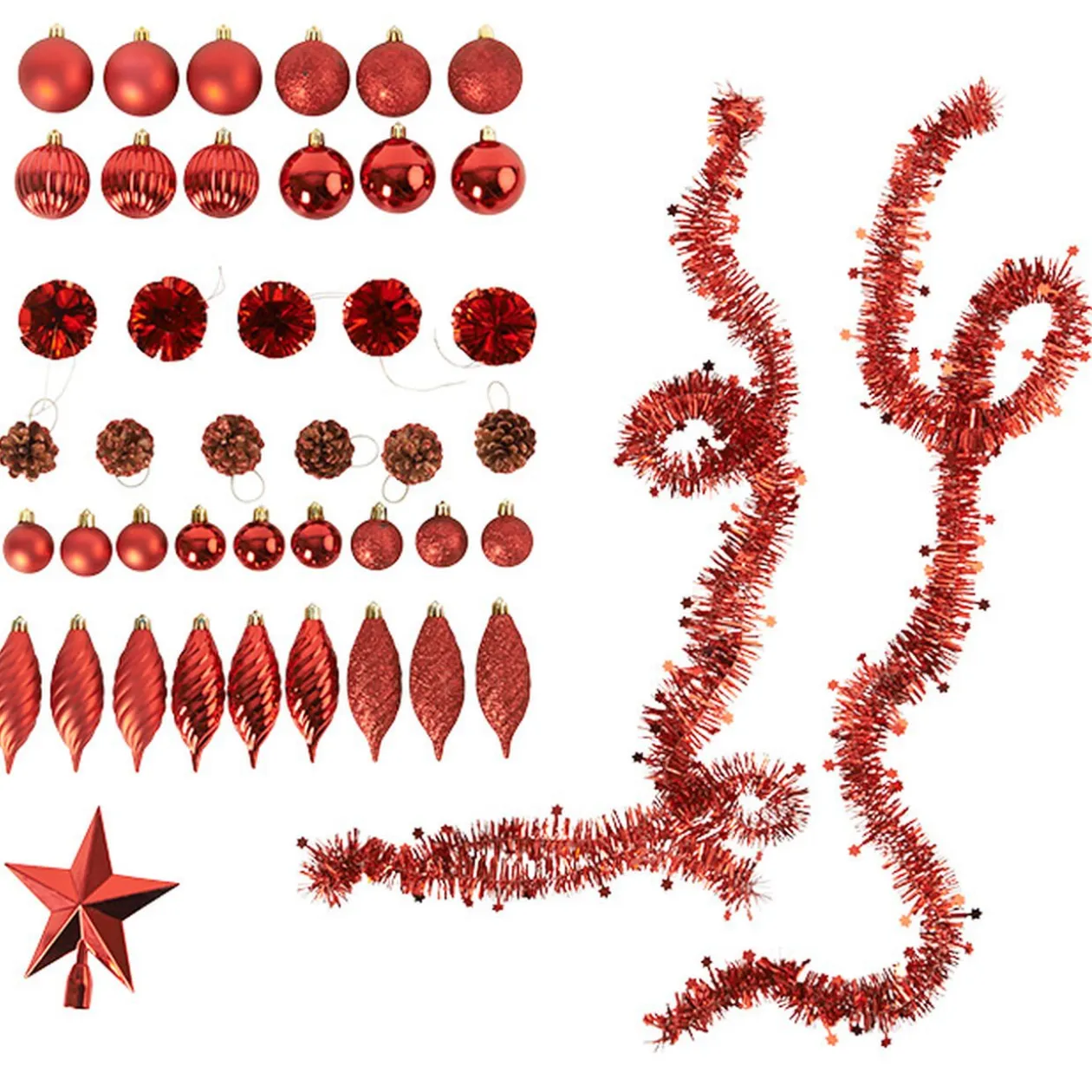 Suspension Noël rouge argenté x100